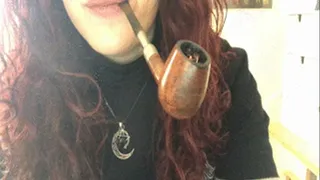 Smoking pipe while checking emails