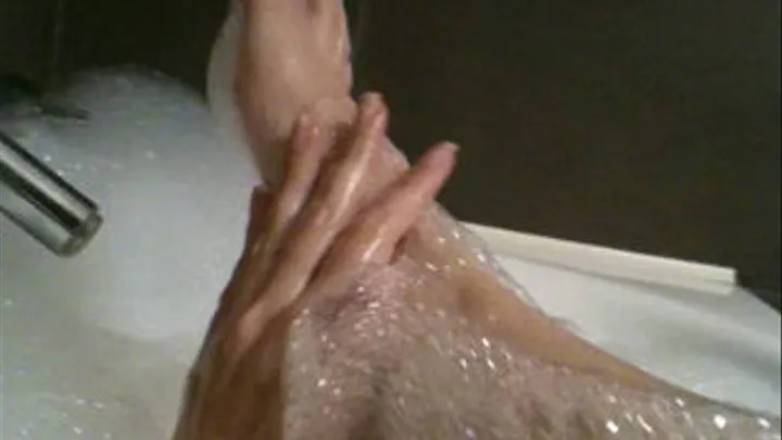 Legs and foot in the foam