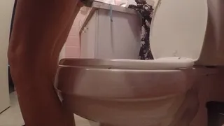 EXTREME closeup Side view TOILET HUMILIATION butt wiping