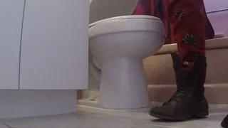 Onesie down Combat boot left on diarrhea TOILET FETISH