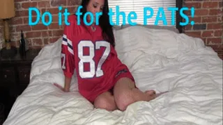 Amika fingers herself in PATS jersey