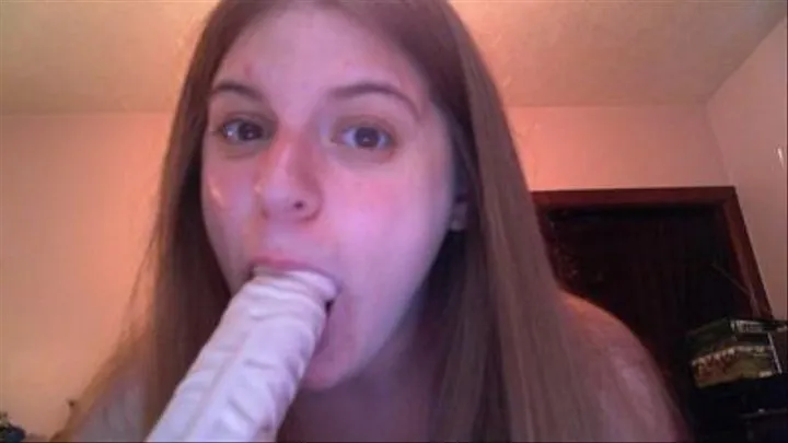 Sarah's Dildo Sucking Adventure