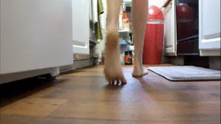 Spy on Violet while she cooks barefoot