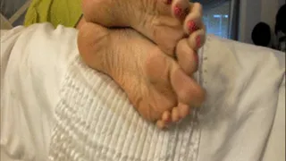 Wrinkled soft soles up close