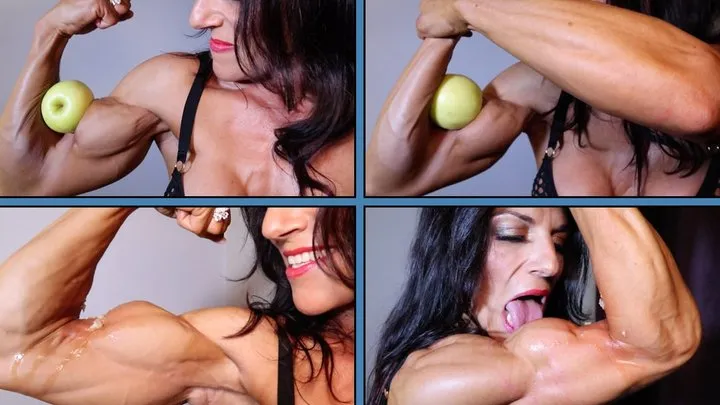 Danni Terresa Crushing Apples With Her HUGE Biceps!!!