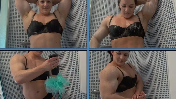 Female Bodybuilder In The Shower