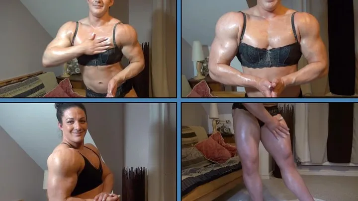 Female Bodybuilder Oil Worship