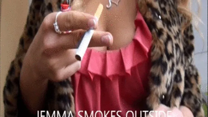 JEMMA SMOKES OUTSIDE
