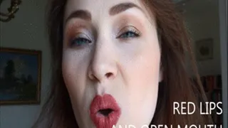 RED LIPS - AND OPEN MOUTH - mp4 full HD