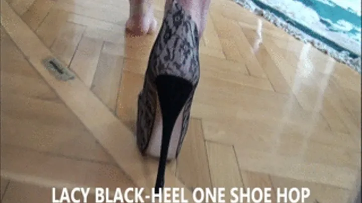 LACY BLACK-HEEL ONE SHOE HOP