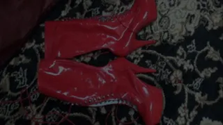 Mistress Raven Showing Off Her Red Patent Leather Boots & Various Toys FULL VERSION