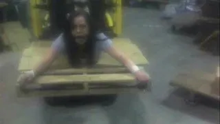 Tied To A Forklift And Gradually Raised 18 Feet In The Air