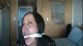 Yelling For Help While Being Gagged With Pantyhose