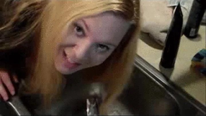 Washing My Blonde Hair In the Kitchen Sink