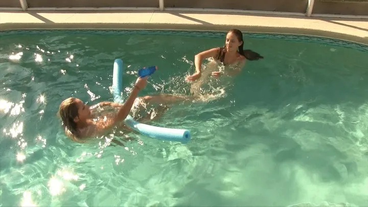 Pool Tickle Fight With Ashlynn Taylor & Nikki Brooks