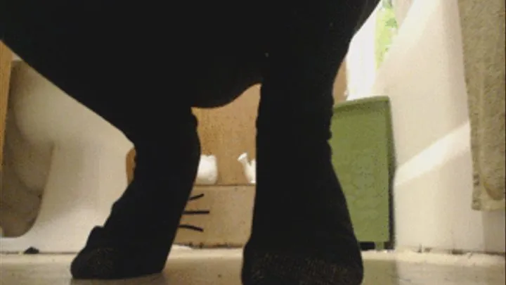 Dirty Feet in Black Socks Diaper and Trash Stomp