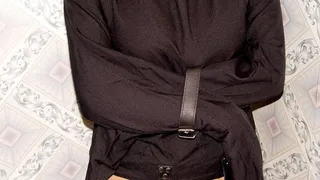 Britney in canvas straitjacket