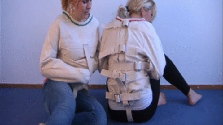 Veronica and Lin in Posey straitjackets