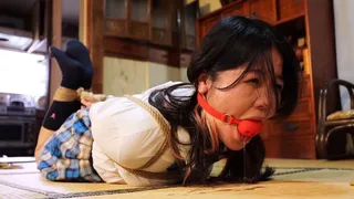 MADE IN JAPAN 9: Schoolgirl Kanon Sugawara walks into the wrong house and ends up tightly hogtied, ballgagged and drooling!