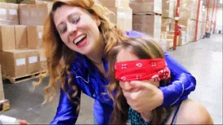 Layla, Raven and Crystal Clark in the warehouse of bondage
