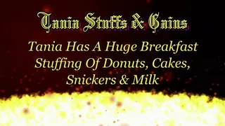 Clip #063 - Tania has breakfast of cakes, donuts and snickers