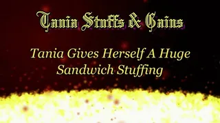 Clip #135a - Tania stuffs herself with lots of sandwiches & chugs lots of water