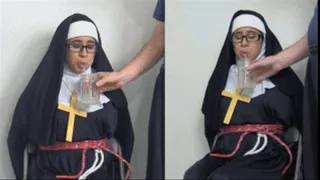 Nun eRica drinks the “seed of man” (cum jar) to cleanse her soul. .