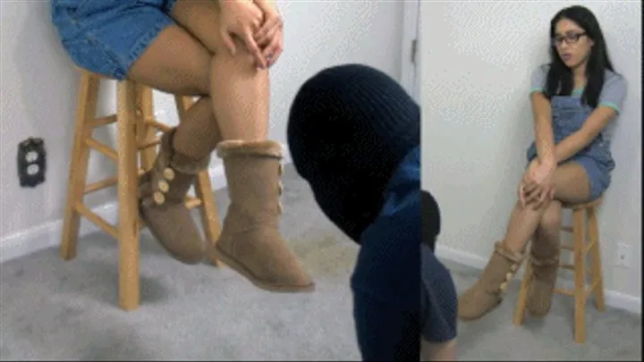 eRica gets caught messing around with a dildo. She punishes her boyfriend for barging in without knocking by making him lick, kiss and worship her Ugg boots.