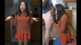 Velma deep throats a cock and takes a facial as punishment for failure!