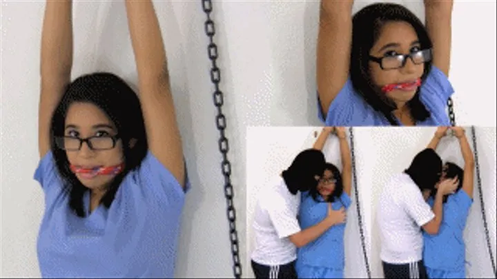 Captured sperm bank nurse eRica is chained up, spanked & groped!