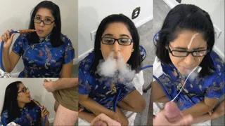 eRica smokes her hookah and gets blasted with cum!!