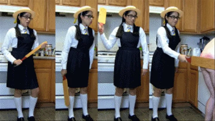 Schoolgirl eRica finds out she is the other women! She wants restitution and beats the professor's ass with a paddle