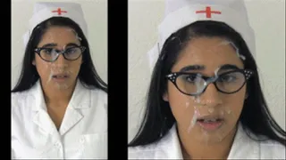 Head Nurse eRica throat fucks a cock and gets blasted with cum...epic facial...