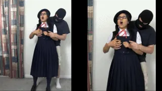 eRica dresses up a like a school girl and gets groped by a pervert with a school uniform fetish