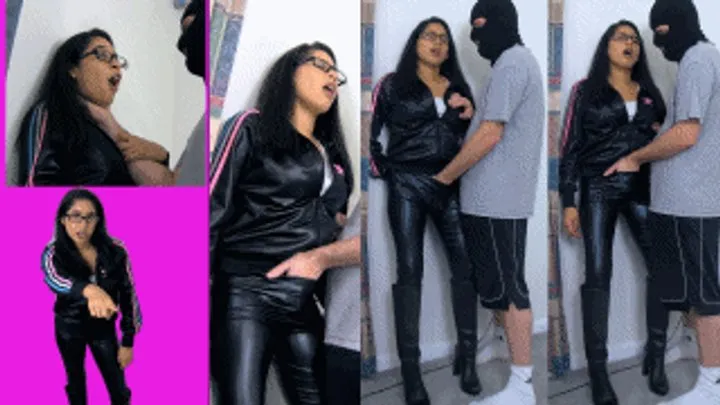 Adidas bitch eRica gets finger fucked in her shiny leggings