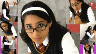 Hogwarts witch eRica uses her hands to milk a cock until cum spews all over her!