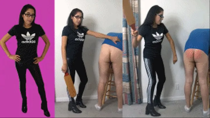 Adidas slut eRica paddles his ass for being a disgusting pervert!