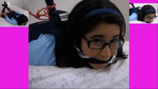 School Girl eRica is hogtied, gagged and has her pussy played with!