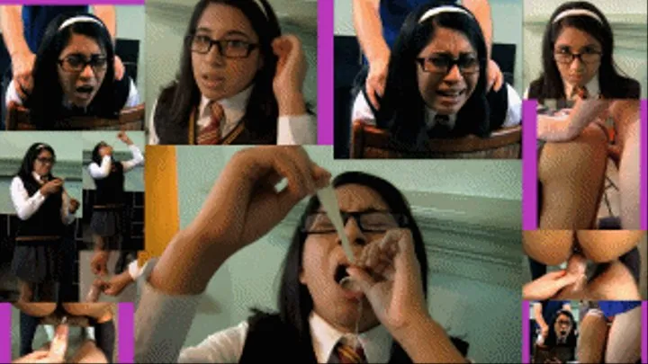 Hogwarts witch eRica gets fucked, and drinks cum from the condom used to fuck her!