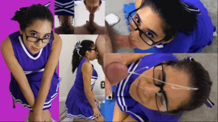 Cheerleader eRica loses her head cheerleading position! She deep throats a cock and takes a facial to get her position back!!!