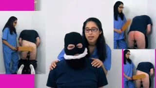 Cruel nurse eRica falsely accuses a patient of stealing & then paddles him as punishment!