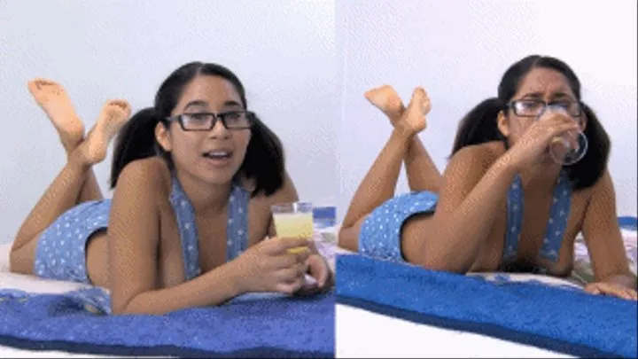 eRica drinks a glass of cum while telling you about what kind perv you are!