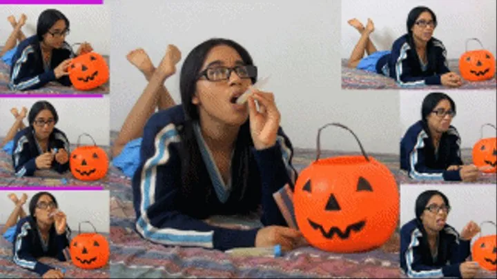 Cheerleader eRica gets a cum Trick instead of a Treat!!!