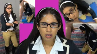 “Queen Bee” schoolgirl eRica gets splattered with cum!