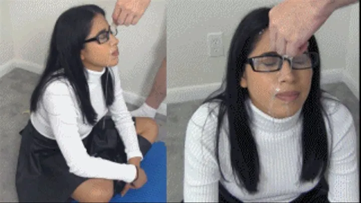 eRica shows us how she sucks cock, takes a facial, and gets a fans cum dumped on her while wearing a white turtleneck and leather skirt