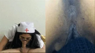 Cruel Nurse eRica gets her pussy licked and gives her patient blue balls. .