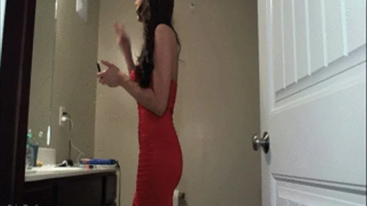 Bratty Orgasm Denial in Sexy Red Dress