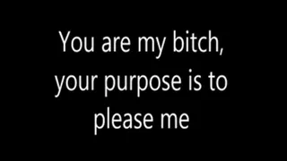 You are my bitch, your purpose is to please me