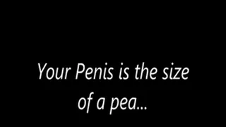 Your Penis is the size of a pea...