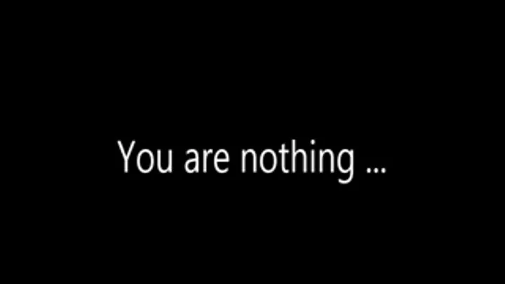 You are nothing ...